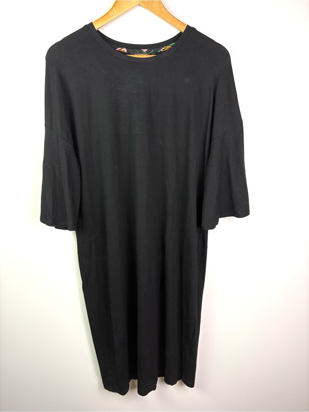 Marimekko Black Oversized black midi length Dress size L - Picture 3 of 8